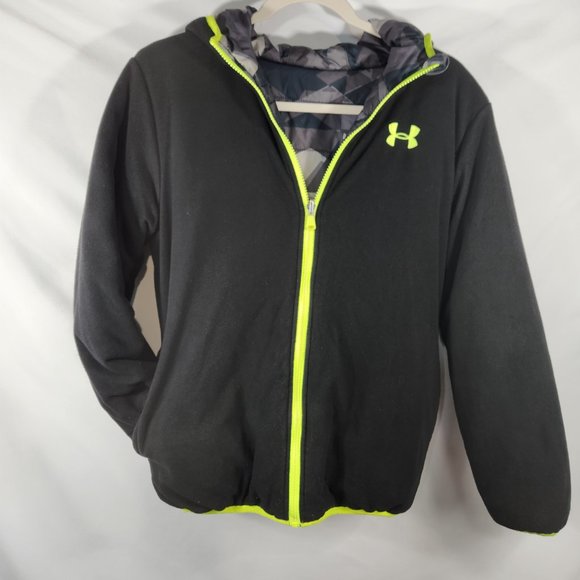 Under Armour Boy's Camo Fleece Reversable Winter Coat Skiing, Tubing Sledding - Picture 10 of 10